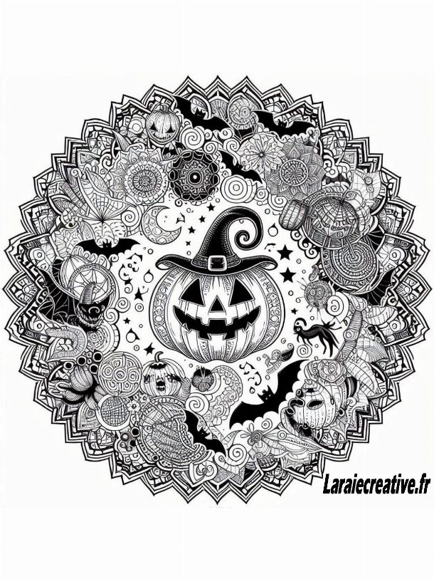 mandala halloween citrouille facile