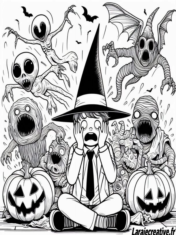 monstre dessin halloween qui fait peur