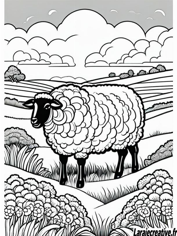 mouton image coloriage