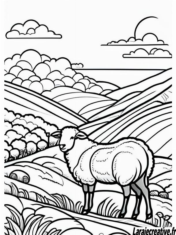coloriage mouton simple