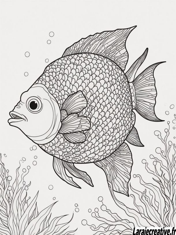 poisson coloriage  été maternelle