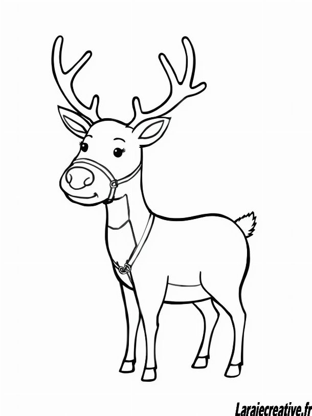 coloriage petit renne de noel