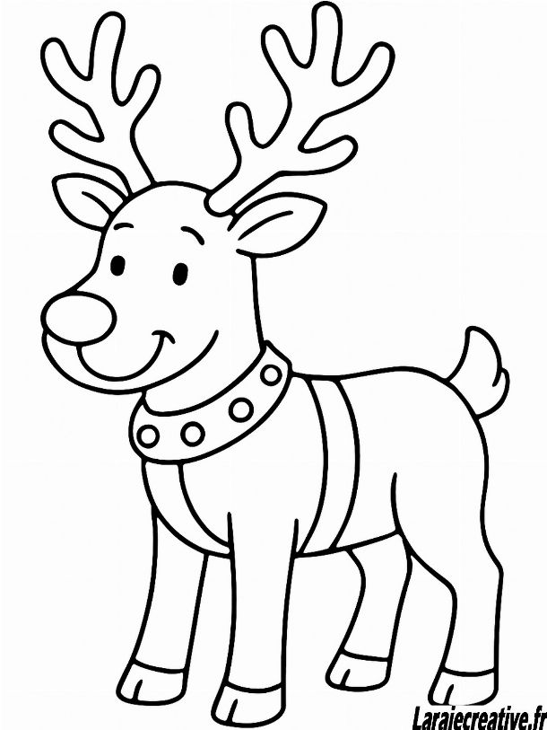 coloriage renne noel simple
