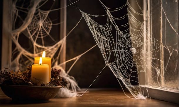 toile d'araignée halloween papier et coton