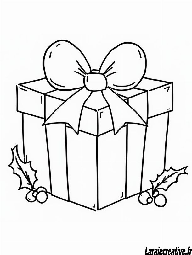 coloriage noeud cadeau noel