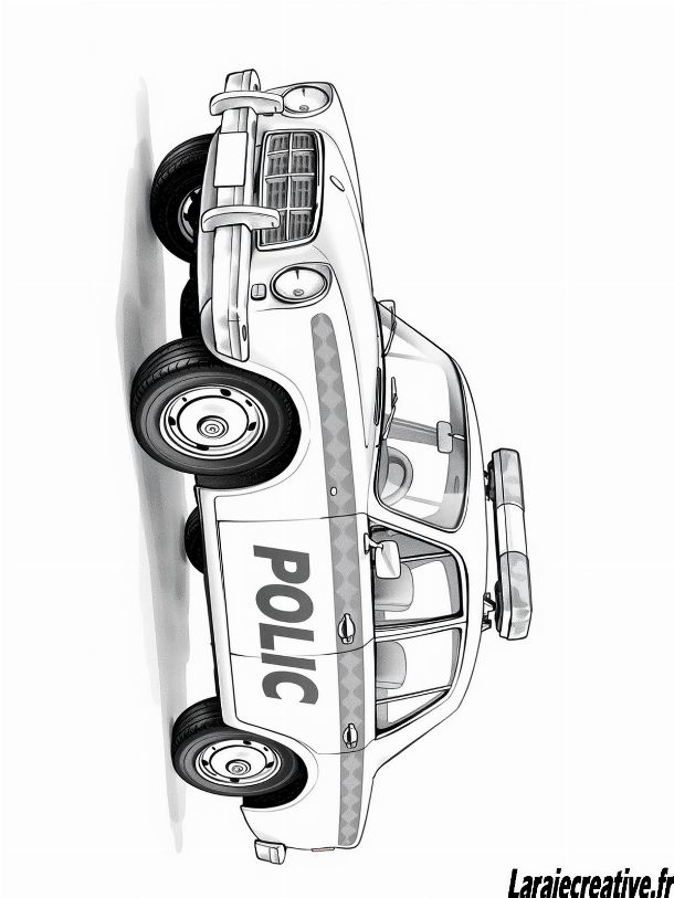 coloriage voiture police a imprimer